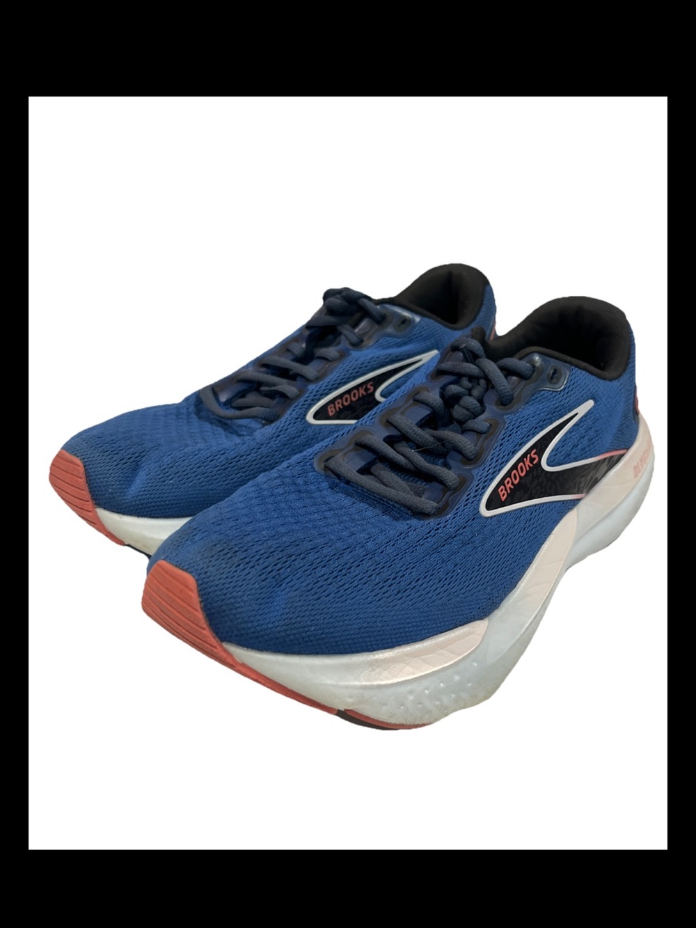 Woman’s Brooks Glycerin 21 Blue Running  sneakers Shoes Coral Accents size 10D